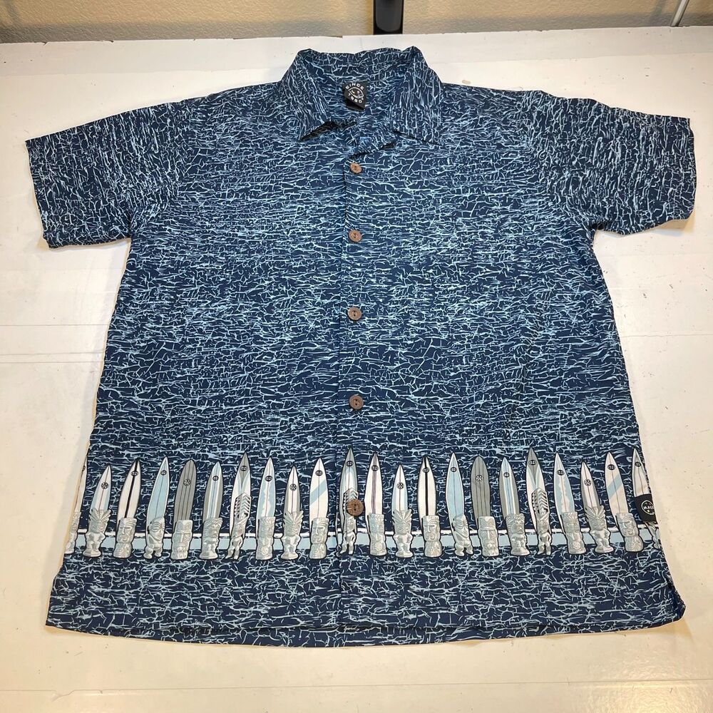 MAUI & SONS Hawaiian Aloha Surfboard Surfer SHIRT Sz Boys XL